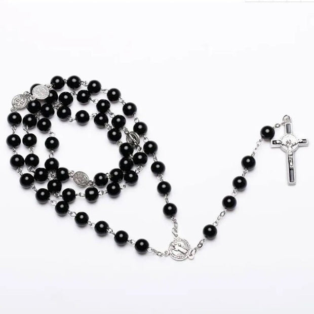 Catholic Rosary with Saint Benedict Medal and Jesus on the Cross • Rosary • Christian Religious Jewel
